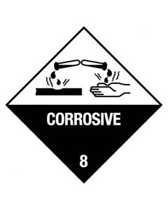 Poly Dangerous Goods Handling Sign - Corrosive 8
