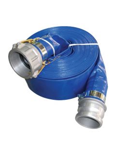 Blue PVC Layflat hose kit, 20m x 25 mm ID / 1" ID fitted with camlocks