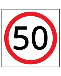 50 KM speed sign disc