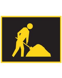 Night Worker Symbol Boxed Edge Sign 1200mm x 900mm
