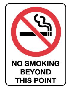 Prohibition Sign - NO SMOKING BEYOND THIS