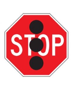 STOP SIGN W/BLACK DOTS 450 OCTAGON 