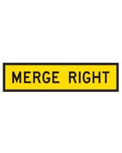 Merge Right Sign 1200 mm x 300 mm Corflute 