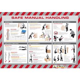 Sign Poster - Safe Manual Handling 600 x 320mm | Jaybro