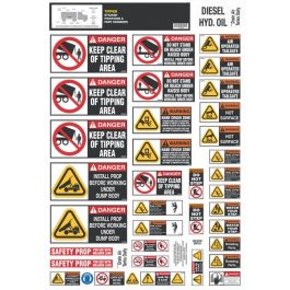 Danger And Warning Decals For Tipper Heavy Machinery | Jaybro