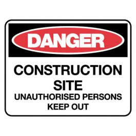 Danger Sign - Construction Site 600 x 450mm Poly. | Jaybro