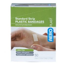 ADHESIVE STRIPS, PLASTIC, 72 X 19MM, PK50. | Jaybro