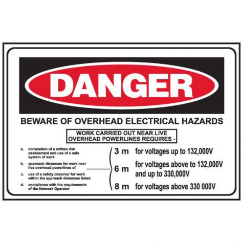 Danger - Live Wire Overhead – Western Safety Sign